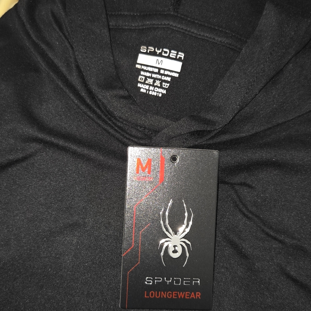 Spyder Men's Black Hoodie with Logo - Picture 4 of 5